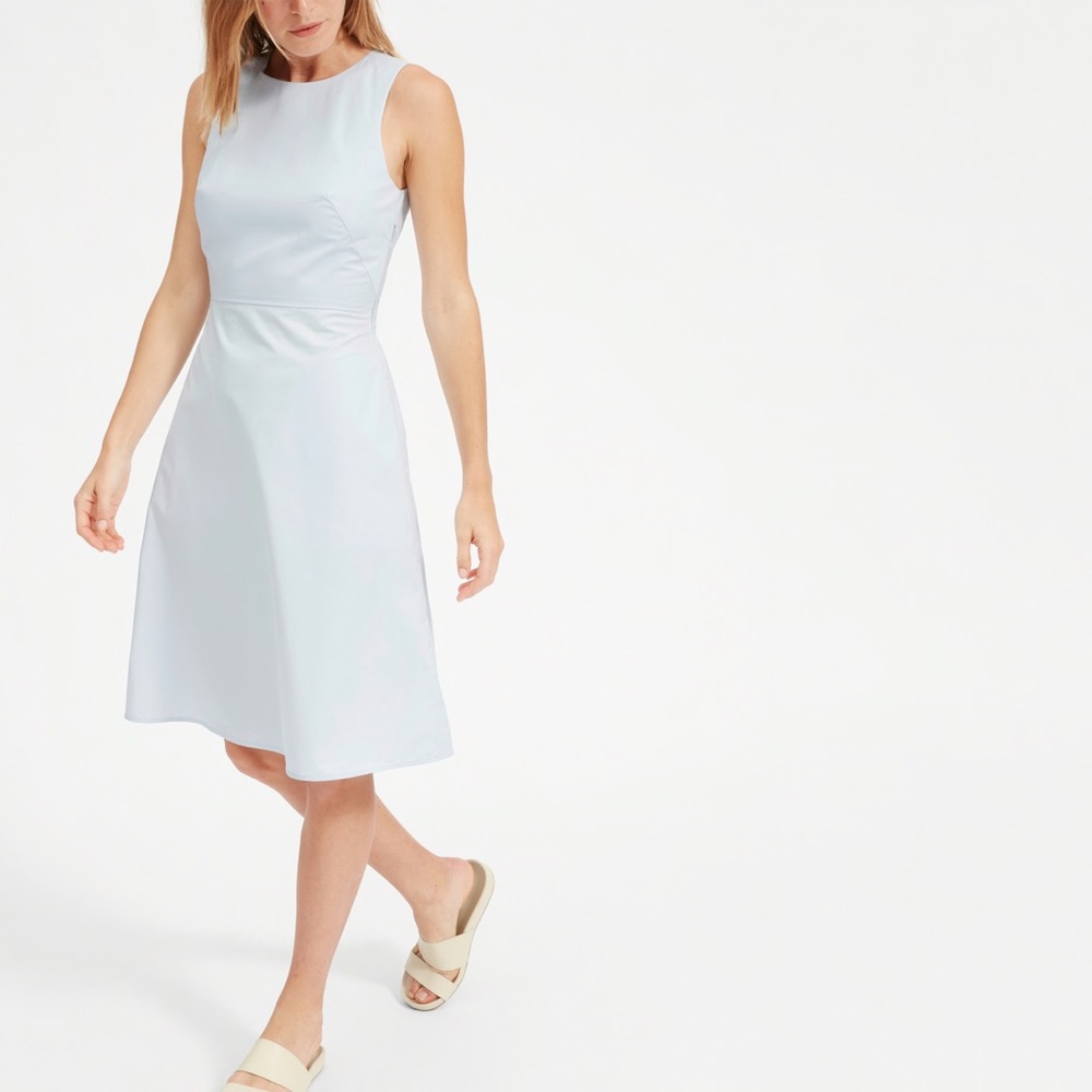NWOT Everlane Clean Cotton Twist Back Dress w Pockets!